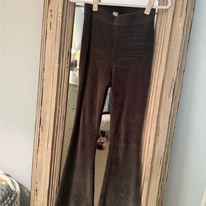 Dark Green Corduroy Flare Pants